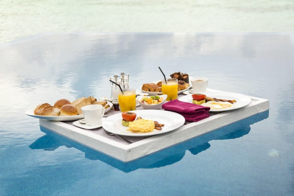 LUX South Ari Atoll floating breakfast