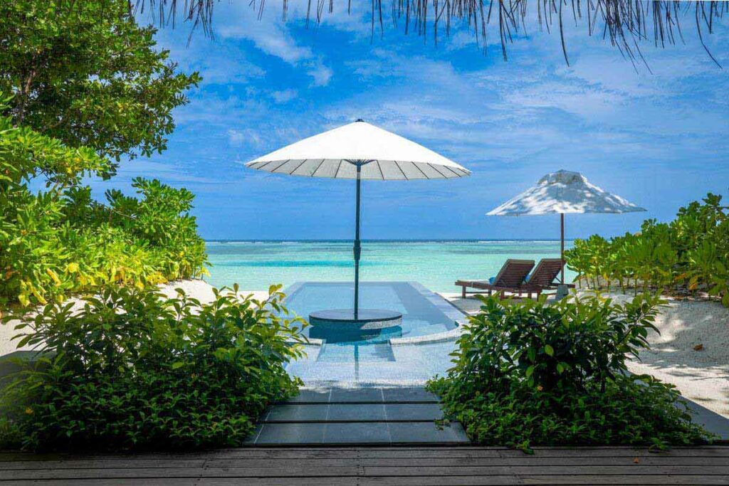 Maldives LUX South Ari Atoll romantic beach pool villa pool view