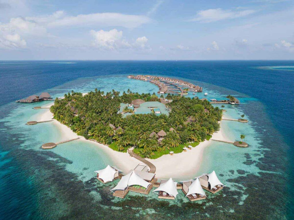 W Maldives Island Aerial view