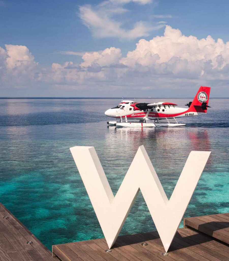 W Maldives Seaplane arrival